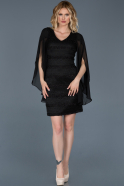 Короткое Вечернее Платье Черный ABK121