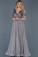 Длинное Помолвочное Платье Серый ABU647