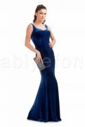 Длинное Велюровое Вечернее Платье Ярко-синий C6195