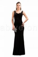 Длинное Велюровое Вечернее Платье Черный C6195