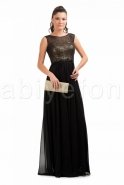 Длинное Вечернее Платье Черный-Золотой C6192