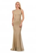 Длинное Вечернее Платье Золотой F1360
