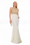 Длинное Вечернее Платье Белый-Золотой C6155