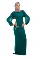 Вечерняя Одежда Хиджаб Изумрудно-зеленый S3670