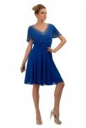 Вечернее Платье Свободного Кроя Ярко-синий O3601