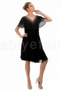 Вечернее Платье С Короткими Рукавами Черный O3601