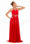 Длинное Вечернее Платье Оранжево-Красный O7455