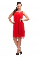 Короткое Вечернее Платье Оранжево-Красный O3608