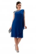 Короткое Вечернее Платье Ярко-синий O7227