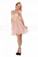 Короткое Вечернее Платье Лососевый R2124