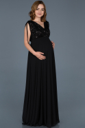 Длинное Вечернее Платье Для Беременных Черный ABU746