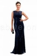 Длинное Вечернее Платье Темно-синий M1393-01