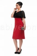 Короткое Вечернее Платье Черный-Красный C5101