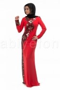 Вечерняя Одежда Хиджаб Темно-красный S3781