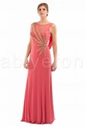 Длинное Вечернее Платье Оранжево-Красный R2065