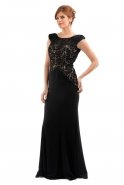 Длинное Вечернее Платье Черный-Телесный O1057