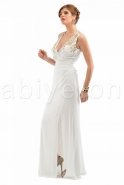 Длинное Вечернее Платье Белый-Золотой O1052