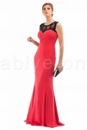 Длинное Вечернее Платье Оранжево-Красный C6067