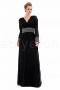 Длинное Вечернее Платье Черный F1060