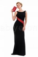 Длинное Вечернее Платье Черный-Красный O1041