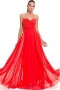 Длинное Вечернее Платье Сердечко Оранжево-Красный AN2335