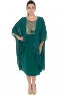 Короткое Свободное Вечернее Платье Изумрудно-зеленый AL6108