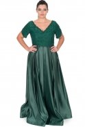 Длинное Свободное Вечернее Платье Изумрудно-зеленый AL8850