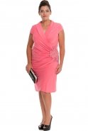 Короткое Платье Большого Размера розовый ALY6006