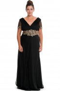 Длинное Свободное Вечернее Платье Черный ALY6114