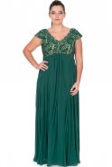 Длинное Платье Большого Размера Изумрудно-зеленый ALY8805