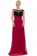 Длинное Вечернее Платье Фуксия-Черный AN2300