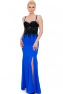 Длинное Выпускное Платье Ярко-синий-Черный ALY6323
