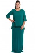 Длинное Свободное Вечернее Платье Изумрудно-зеленый BC8504