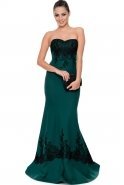 Длинное Вечернее Платье Изумрудно-зеленый C7102