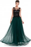 Длинное Вечернее Платье Изумрудно-зеленый C7129