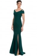 Длинное Вечернее Платье Изумрудно-зеленый C7027
