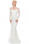 Длинное Вечернее Платье Белый ABU555