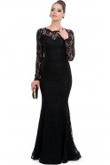 Длинное Вечернее Платье Черный ABU079