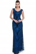 Длинное Вечернее Платье Ярко-синий C7019