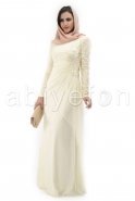 Вечерняя Одежда Хиджаб Белый-Белый S3472