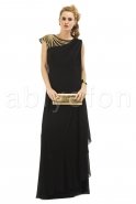 Длинное Вечернее Платье Черный-Золотой O7291
