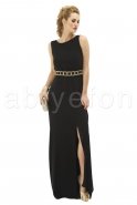Длинное Вечернее Платье Черный-Золотой O7135