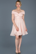 Короткое Платье На Приглашение Пудровый ABK512