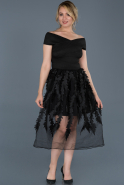Короткое Платье На Приглашение Черный ABK514