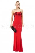 Длинное Вечернее Платье Черный-Красный O6947