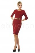 Короткое Вечернее Платье Бордовый N96315