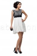 Короткое Вечернее Платье Белый F5168