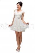 Короткое Вечернее Платье Белый F5132