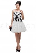 Короткое Вечернее Платье Черный-Белый O6823