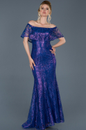 Длинное Помолвочное Платье Ярко-синий ABU760